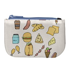 Dinner Meal Food Snack Fast Food Large Coin Purse by Apen