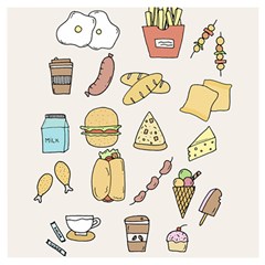 Dinner Meal Food Snack Fast Food Wooden Puzzle Square by Apen