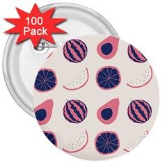 Fruits Halves Pattern Design 3  Buttons (100 Pack)  by Apen