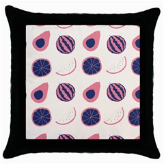 Fruits Halves Pattern Design Throw Pillow Case (black) by Apen