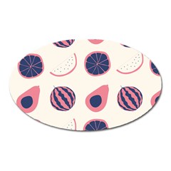 Fruits Halves Pattern Design Oval Magnet by Apen