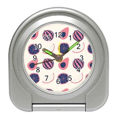 Fruits Halves Pattern Design Travel Alarm Clock by Apen