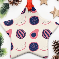 Fruits Halves Pattern Design Star Ornament (two Sides) by Apen