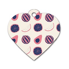 Fruits Halves Pattern Design Dog Tag Heart (two Sides) by Apen