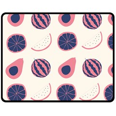 Fruits Halves Pattern Design Fleece Blanket (medium) by Apen