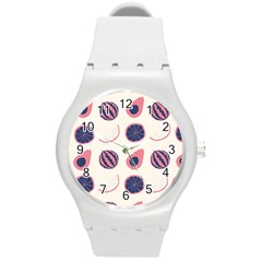 Fruits Halves Pattern Design Round Plastic Sport Watch (m) by Apen