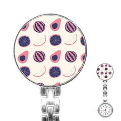 Fruits Halves Pattern Design Stainless Steel Nurses Watch by Apen