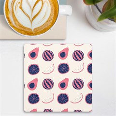 Fruits Halves Pattern Design Uv Print Square Tile Coaster  by Apen