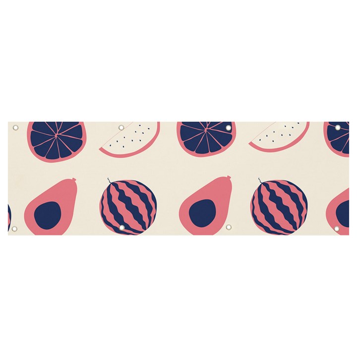 Fruits Halves Pattern Design Banner and Sign 9  x 3 