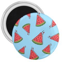 Watermelon Fruit Pattern Tropical 3  Magnets by Apen