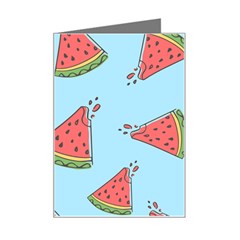 Watermelon Fruit Pattern Tropical Mini Greeting Card by Apen