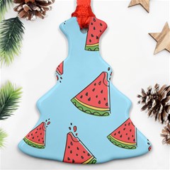 Watermelon Fruit Pattern Tropical Christmas Tree Ornament (two Sides) by Apen