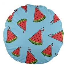 Watermelon Fruit Pattern Tropical Large 18  Premium Flano Round Cushions by Apen