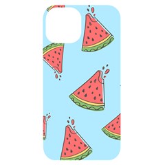 Watermelon Fruit Pattern Tropical Iphone 14 Black Uv Print Case by Apen