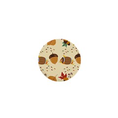 Leaves Foliage Acorns Barrel 1  Mini Buttons by Apen