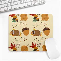 Leaves Foliage Acorns Barrel Large Mousepad by Apen