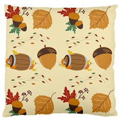 Leaves Foliage Acorns Barrel Large Cushion Case (two Sides) by Apen