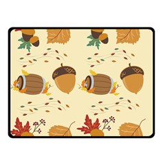 Leaves Foliage Acorns Barrel Two Sides Fleece Blanket (small)