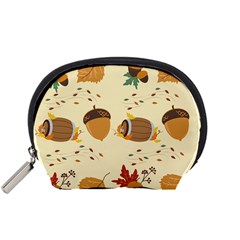 Leaves Foliage Acorns Barrel Accessory Pouch (small) by Apen