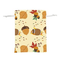 Leaves Foliage Acorns Barrel Lightweight Drawstring Pouch (m) by Apen