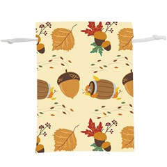 Leaves Foliage Acorns Barrel Lightweight Drawstring Pouch (xl) by Apen