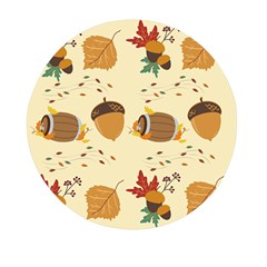 Leaves Foliage Acorns Barrel Mini Round Pill Box (pack Of 5) by Apen