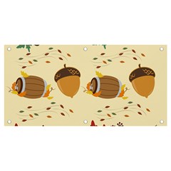 Leaves Foliage Acorns Barrel Banner And Sign 4  X 2  by Apen