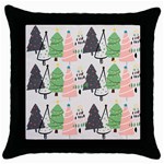 Christmas Trees Icons Throw Pillow Case (Black) Front