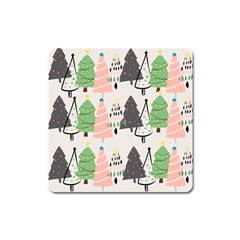 Christmas Trees Icons Square Magnet by Apen