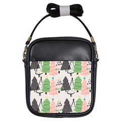 Christmas Trees Icons Girls Sling Bag by Apen