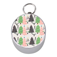 Christmas Trees Icons Mini Silver Compasses by Apen