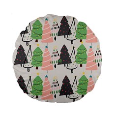 Christmas Trees Icons Standard 15  Premium Flano Round Cushions by Apen