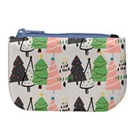 Christmas Trees Icons Large Coin Purse Front