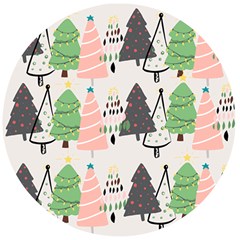 Christmas Trees Icons Wooden Bottle Opener (round) by Apen