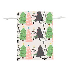 Christmas Trees Icons Lightweight Drawstring Pouch (l) by Apen