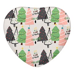 Christmas Trees Icons Heart Glass Fridge Magnet (4 Pack) by Apen