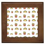 Fries Taco Pattern Fast Food Framed Tile Front