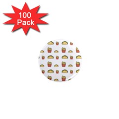 Fries Taco Pattern Fast Food 1  Mini Magnets (100 pack) 