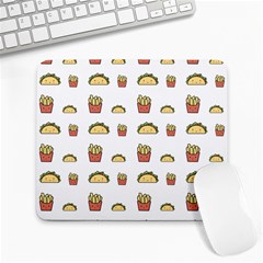 Fries Taco Pattern Fast Food Large Mousepad