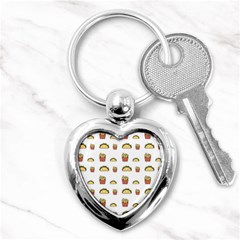 Fries Taco Pattern Fast Food Key Chain (Heart)