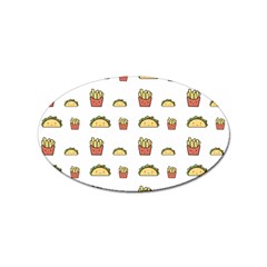 Fries Taco Pattern Fast Food Sticker Oval (10 Pack) by Apen