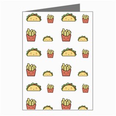 Fries Taco Pattern Fast Food Greeting Card