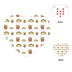 Fries Taco Pattern Fast Food Playing Cards Single Design (Heart)