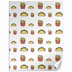 Fries Taco Pattern Fast Food Canvas 12  X 16  by Apen