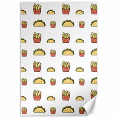 Fries Taco Pattern Fast Food Canvas 24  x 36 