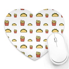 Fries Taco Pattern Fast Food Heart Mousepad