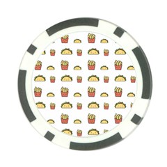 Fries Taco Pattern Fast Food Poker Chip Card Guard