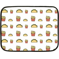 Fries Taco Pattern Fast Food Fleece Blanket (Mini)