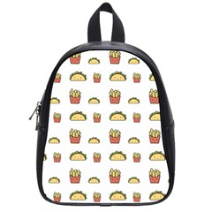 Fries Taco Pattern Fast Food School Bag (Small)