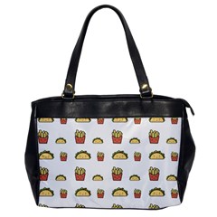 Fries Taco Pattern Fast Food Oversize Office Handbag